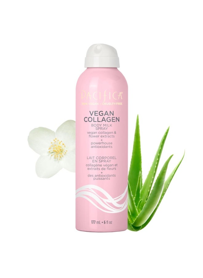 Pacifica Spray Lotion for Body - Vegan Collagen Body Milk Spray – Hydrating Moisturizer Mist Fast-Absorbing Instantly Hydrates & Softens Skin Jasmine & Vanilla Natural Scent Clean Beauty Non-Aerosol